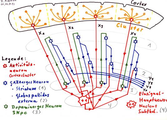 The globus pallidus interna as negative negation nucleus for the striosome signals